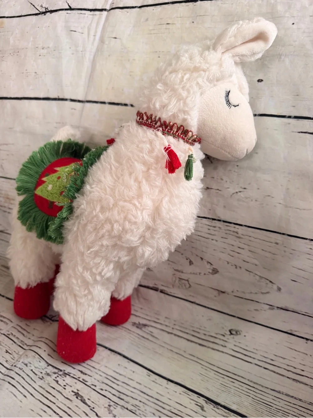 Pier 1  Plush Llama Christmas
